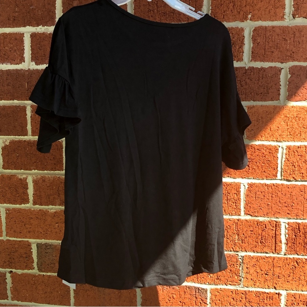 🪩Leopard Color Block Short Sleeve Tee M —#081 - Picture 6 of 6